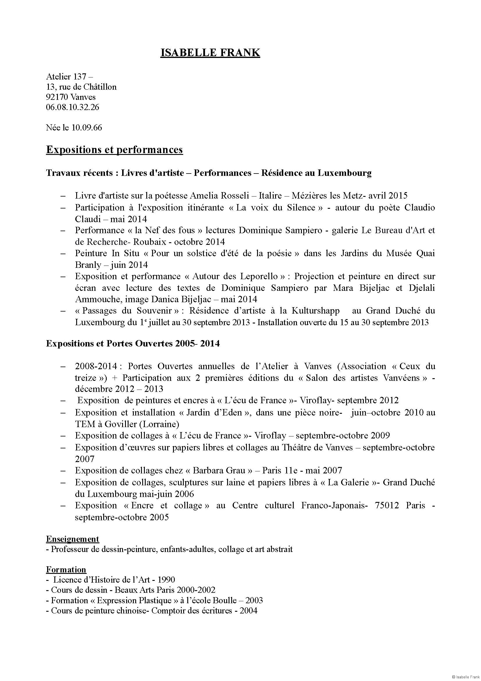 Exemple Biographie Galerie